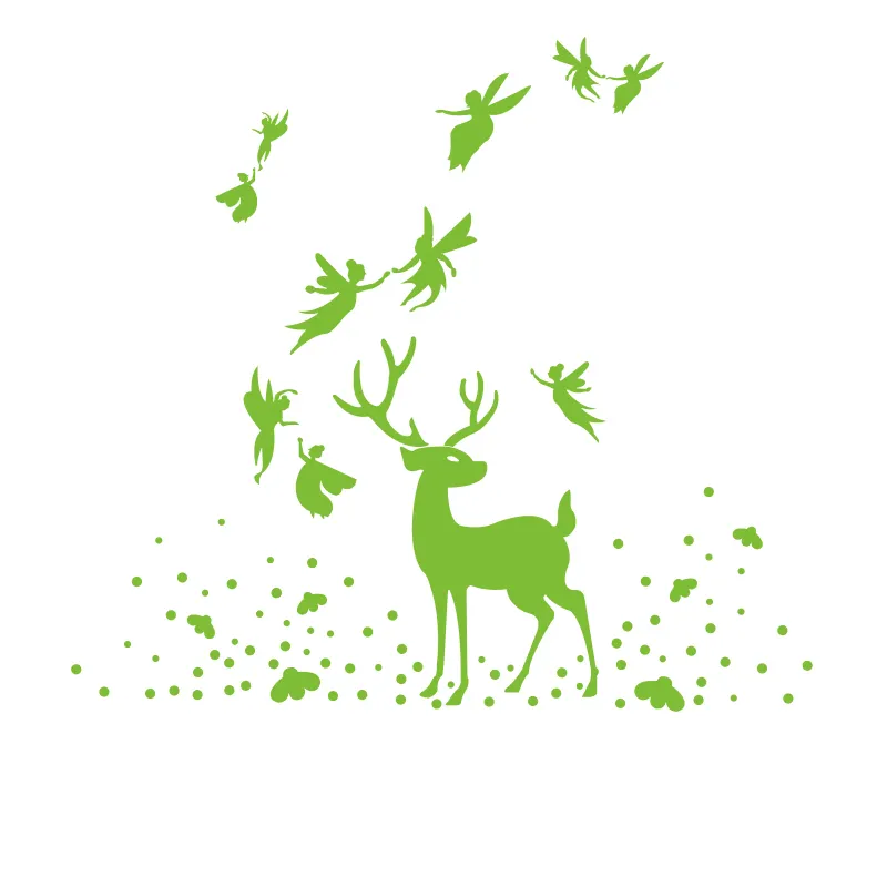 High Quality Star Luminous Glow In The the Dark Sticker starry deer fairy For Kid's Living Room Bedroom Wallpaper