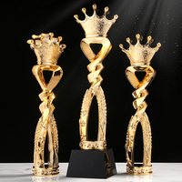Trophée de champion de vente plaqué or atmosphérique, en résine de couronne de qualité supérieure, personnalisé, créatif, en cristal et en métal, brillant, 2022