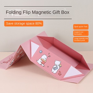 High-grade Spot Folding Magnetic Suction Gift <b>Box</b> with Laminate Finish Color <b>Box</b> & Book <b>Box</b> Packaging - Product Image 3