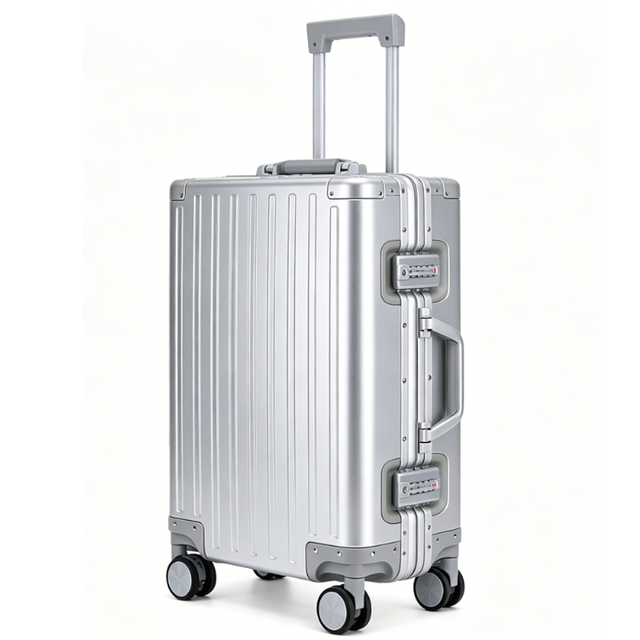 Aluminium Alloy Carry on Pilot Luggage With TSA Lock Delicate Design Multi Size Black Spinner Aluminum Case Unisex Hard Handle
