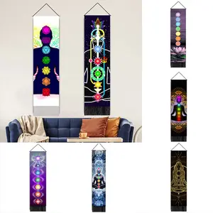 New Fashion Indian Seven Chakra Meditation Tapestry Tassel Trippy Yoga Wall Hanging Cloth for Men Room