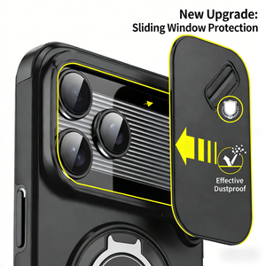 เคสโ<span class=keywords><strong>ท</strong></span>รศัพ<span class=keywords><strong>ท</strong></span>์กันกระแ<span class=keywords><strong>ท</strong></span>ก TPU พร้อมขาตั้งแม่เหล็กหมุนได้ 360 องศา ดีไซน์แบบกลไก ปกป้องเลนส์เต็มรูปแบบ สำหรับ 17 Pro Max 16 Pro 15 - Product Image 3