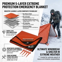 Couverture thermique d'urgence réutilisable, résistante, imperméable, pour toutes les conditions météorologiques, couverture de survie