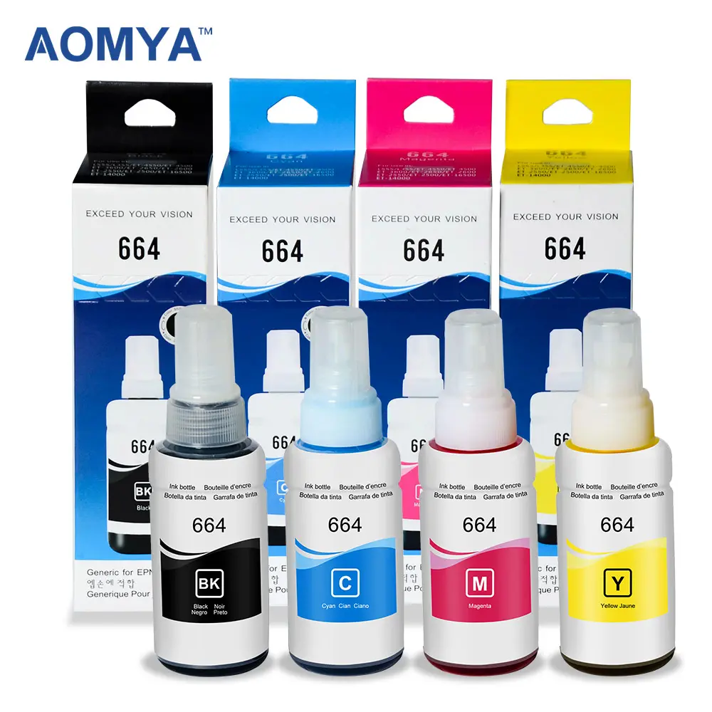 664 T6641 t664 refill dye Ink tintas compatible for Epson EcoTank L100 L110 L120 L121 L200 L210 L220 L300 L310 L355 L365 printer