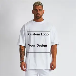 Oem benutzer definierte Logo Grafik T-Shirts Baumwolle locker sitzen kleine Tropfen Schulter Marke leer einfache T-Shirt Männer T-Shirt übergroße