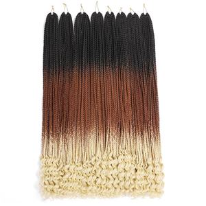 Extensiones de Cabello Trenzado <span class=keywords><strong>Senegal</strong></span>és Preestirado de Alta Calidad, 18 Pulgadas, con Puntas Rizadas, Sintético, para Crochet, Venta al Por Mayor - Product Image 3