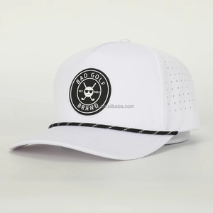 防水5パネルポリエステルゴルフハット、カスタムロゴPVCパッチ付き、ゴラス・ペルソナリサダス、アウトドアスポーツ、レーザーカット穴あき野球帽 - Product Image 1