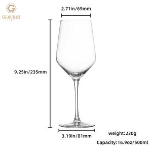Verres à vin classiques de 400ml 500ml verres à vin en verre à <span class=keywords><strong>Bordeaux</strong></span> verres à vin en cristal soufflé à la main pour les événements de mariage noël - Product Image 3