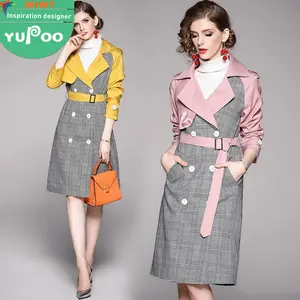 arrivals 2022 autumn long-sleeved patchwork windbreaker jacket elegant apparel Casual Female wholesale ladies fashion Boutique
