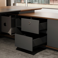 Bureau de direction modulaire en L de luxe, moderne, extensible, avec panneaux en bois massif, pour usage commercial, domestique et de bureau