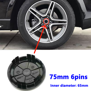 <span class=keywords><strong>Cache</strong></span>-moyeux de roue de voiture 75 mm à 6 broches avec emblème, accessoires pour <span class=keywords><strong>Mercedes</strong></span>-Benz <span class=keywords><strong>AMG</strong></span> Classes C, E, S, GLE, CLC, W204, W203, W205, W124, W221 - Product Image 3