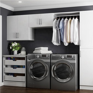 خزانة ذات ألوان بيضاء لامعة متعددة الأغراض عالية الجودة في غرفة غسيل الملابس - Product Image 1