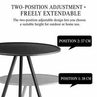 Table pliante de camping en alliage d'aluminium, table ronde portable d'extérieur, hauteur réglable avec sac de transport, pique-nique, voyage, plage, gym