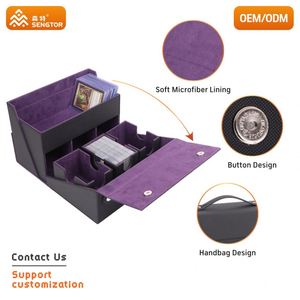 Caja de Almacenamiento Portátil de Cuero PU para Juegos de Cartas y Juegos de Mesa, con Asa - Product Image 2