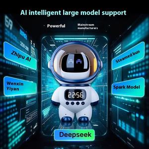 <span class=keywords><strong>Robot</strong></span> éducatif ALBASSA de haute qualité avec haut-parleur intelligent, design astronaute, veilleuse sans fil, musique et roues Mecanum - Product Image 4