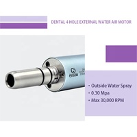Moteur pneumatique dentaire à 4 trous pour pièce à main basse vitesse Micromoteur en acier inoxydable portable pulvérisateur d'eau externe Moteur pneumatique Outils de dentiste