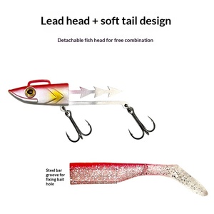 SWORDFISH Esca Artificiale Morbida <span class=keywords><strong>in</strong></span> <span class=keywords><strong>Silicone</strong></span> con Testa Piombata e Coda a T 30g/37g/43g per Pesca <span class=keywords><strong>in</strong></span> <span class=keywords><strong>Mare</strong></span> e da Barca, Acqua Salata, Luccio - Ingrosso - Product Image 3