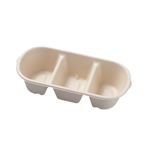 Biodegradable Three Compartment Bento <b>Box</b> 1000ml Rectangle <b>Lunch</b> <b>Box</b> For Meal Prep And Picnic - Product Image 4