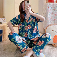 Nouveau pyjama d'été à fleurs pour femmes2022Summer home wear style coréen pantalon à manches courtes cross-borderpyjamas