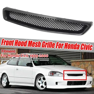สำหรับ Honda Civic EK CX DX EX HX LX Type R ปี 1999-2000 ชุดแต่งกระจังหน้า ABS ครอบกระจังหน้ารถยนต์ ฝาครอบกระจังหน้ากันชนหน้าแบบตาข่ายสำหรับรถแข่ง - Product Image 1