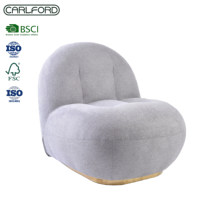 Fauteuil pivotant moderne CARLFORD, fauteuil d'appoint pour la maison, les bars, les bureaux et les chambres, fauteuil bouclé, fauteuil de luxe pour le salon