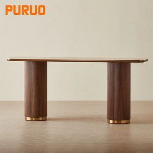 Consolle Decorativa per <span class=keywords><strong>Ingresso</strong></span> Hotel PURUO in Pietra Naturale con Piano in Marmo Nero Antico, Dimensioni Personalizzabili, per <span class=keywords><strong>Soggiorno</strong></span> Villa - Product Image 2