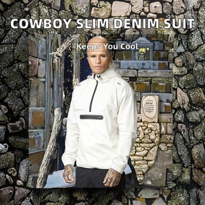 Chaqueta de Motociclista para Hombre, Estilo Vaquero, de Alta Calidad, Transpirable, Ajustada, de Poliéster/Algodón - Product Image 2