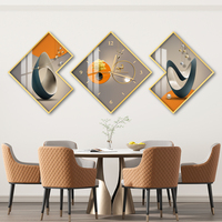 Peinture décorative murale pour salle à manger avec horloge, tableau mural moderne pour table, combinaison horloge créative haut de gamme