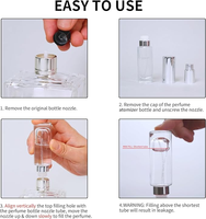 Flacon vaporisateur cylindrique rechargeable pour parfum 10 ml en verre, couleur personnalisée, remplissage par le haut, anti-fuite, format mini de voyage, vide, format poche