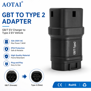 Adaptador de Carga para Vehículos Eléctricos AOTAI Nuevo GB/T a Tipo 2, 32A 250V CA, Estándar Chino, Adaptador Europeo para Vehículos Eléctricos, Protección IP54, Potencia Máxima de 7.4kW - Product Image 1