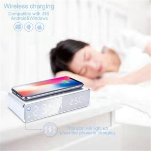 <span class=keywords><strong>Cargador</strong></span> inalámbrico portátil con pantalla LCD, dispositivo con despertador Digital LED y pantalla de temperatura, OEM - Product Image 4