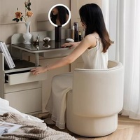 Moderner Kunstleder Schmink tisch Stuhl mit drehbarer Rückenlehne Design Wohnzimmer Schlafzimmer Stuhl Make-up Hocker