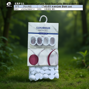 Ensemble rideau de douche et tapis de sol Erpsl 71x71 en couleurs mélangées, ensemble de bain haut de gamme - Product Image 3