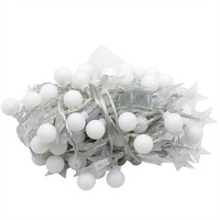 PVC 3m Solarbetriebene Lichterkette für Außenbereich, Camping, Zeltdekoration, Weihnachtsambiente, Sternförmige LED-Lichterkette, Neujahr, Sanfte Beleuchtung