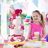 Fausses Boules en Forme de Boule Rose Chaude et Blanche, 32 Pièces, Cupcake, Décoration de Fête d'Anniversaire et de Mariage
