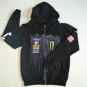 Sweat à capuche personnalisé par les fabricants, motif DTF, sweat à capuche décontracté, sweat à capuche à fermeture éclair pour <span class=keywords><strong>homme</strong></span>, lavage à l'eau sale - Product Image 1