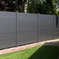 Système complet de clôture de jardin en alliage d'aluminium avec lames d'intimité, portail étanche et résistant à la décomposition, revêtement poudré