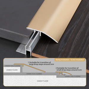 Nhà sản xuất làm bằng nhôm phụ kiện phòng tắm tầng sản xuất không thấm nước bullnose giữa gạch và thảm Dải chuyển tiếp - Product Image 3