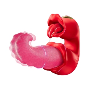 Volwassen Rose <span class=keywords><strong>Sex</strong></span> Thuring Vibrator Dildo 10 Vibratie Modi G-Spot Clit Anale Stimulator Discrete Koppels Seksspeeltje 10 Likken Swing - Product Image 1