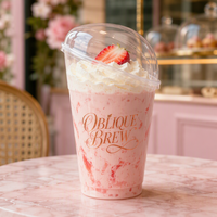 Gobelets en plastique avec couvercles, logo personnalisé, vente en gros pour thé glacé et boba à emporter