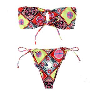 Nuevo Modelo 2025, Traje de Baño de Una Pieza con Estampado Sólido/de Puntos, Halter con Tiras Laterales, Micro Tanga Bikini, Servicio OEM - Product Image 5