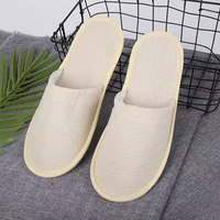 Pantoufles de bain et de spa jetables en lin avec semelle antidérapante en EVA, personnalisables, en gros, pour hôtels, fabriquées en Chine