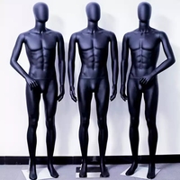 Mannequin masculin en plastique ABS pour hommes, corps entier en plastique factice Boutique affichage de fenêtre noir brillant mat Pose debout