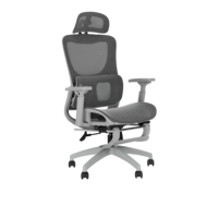 Chaise de bureau ergonomique pivotante en maille blanche respirante et moderne avec hauteur réglable et accoudoirs 6D pour l'aménagement de la chambre d'étudiant