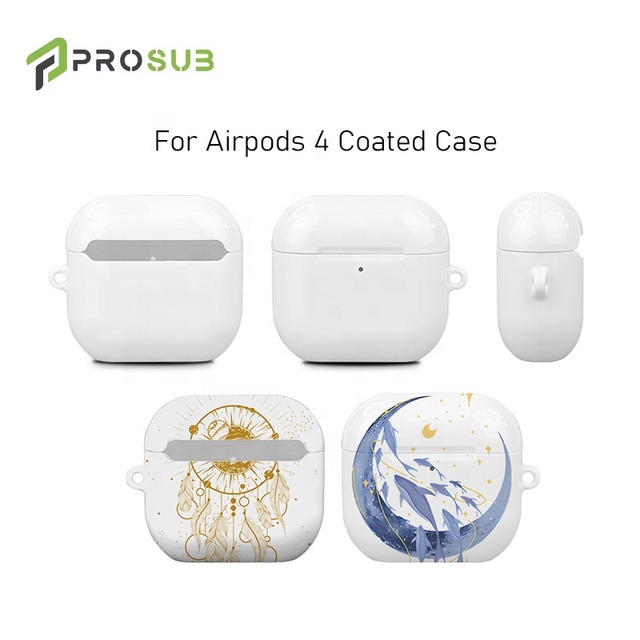 Prosub Factory Wholesale Blank Sublimation Coated PC Earphone Case Customized Logo Printing for Airpods 4 Sublimation Case