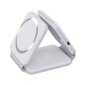 3 Custom logo Foldable 15w Magnetic <b>Wireless</b> Charger 3 in 1 One Magnet Charging Station for Phone Pro for Watch Charger - Product Image 1