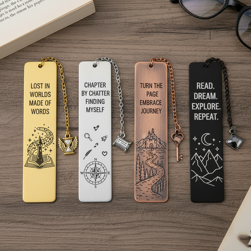Custom Metal Engraved Brass Bookmark with