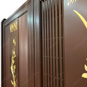 Diseño moderno de puerta principal 2025 Puerta de entrada de aleación de aluminio Puerta de entrada decorativa de seguridad para el hogar Puerta de metal Doble - Product Image 3