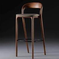 Chaise de bar en bois SANQI avec coussin coloré et accoudoirs pour café, restaurant ou cuisine