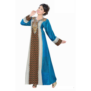 Vestido Kaftan Jalabiya de Diseñador, Combinable y Versátil, Manga Larga, Estampado, Ropa Islámica Modesta, Vestido Largo Informal, Estilo Moderno para Mujer - Product Image 1